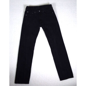Levis 505 Jeans Mens 32x34 Regular Fit Straight Leg Black Denim